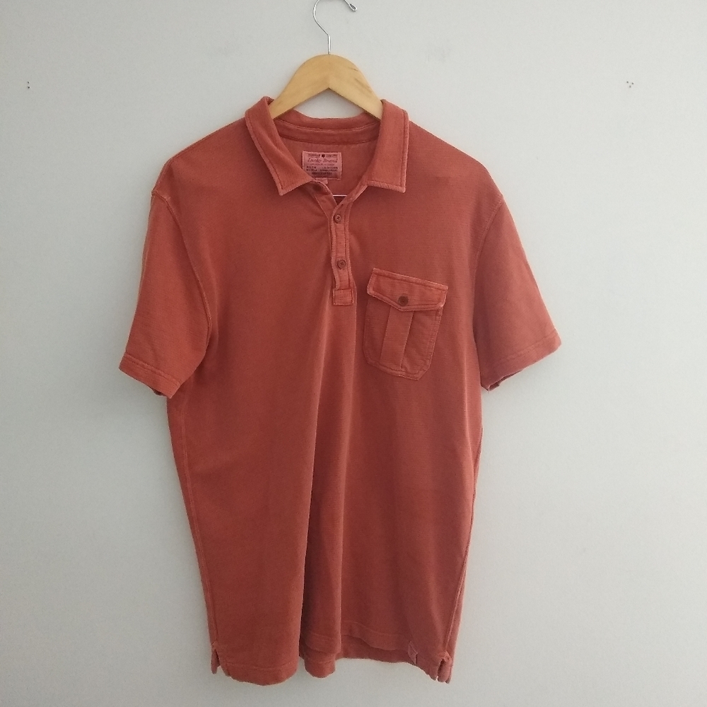 Mens lucky Brand short sleeve Polo with pocket EUC